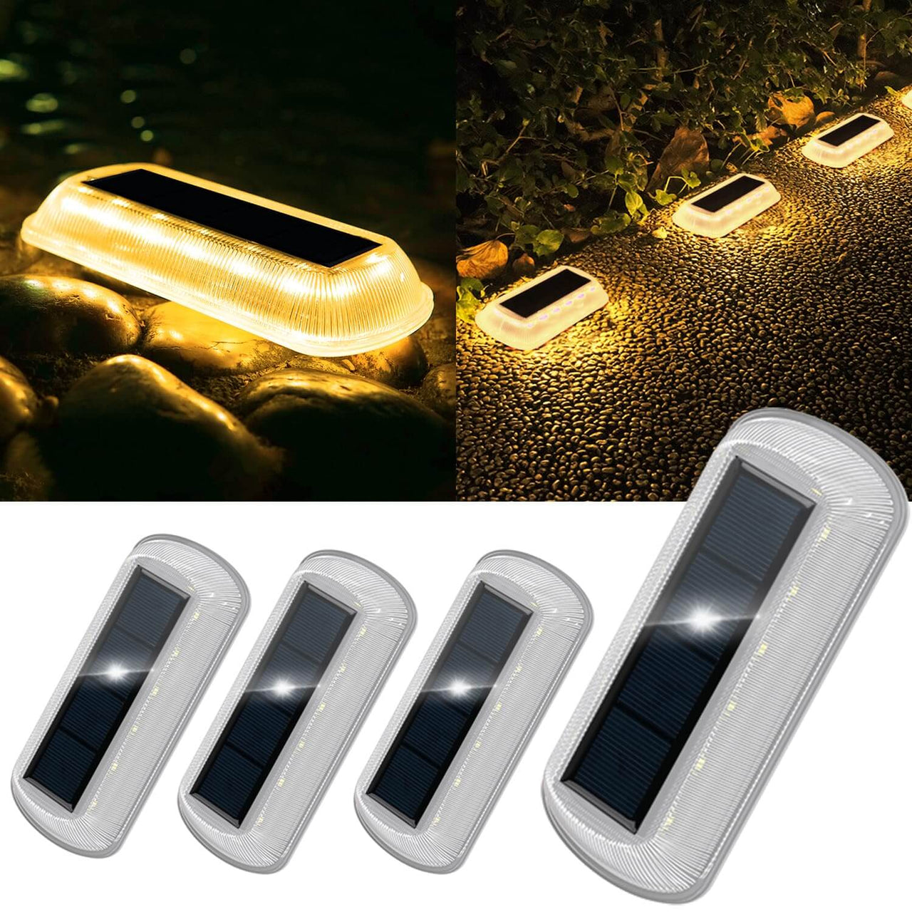 Solar Deck Light Outdoor Dock Light for Outdoor Balcony Fence Blue/Warm White