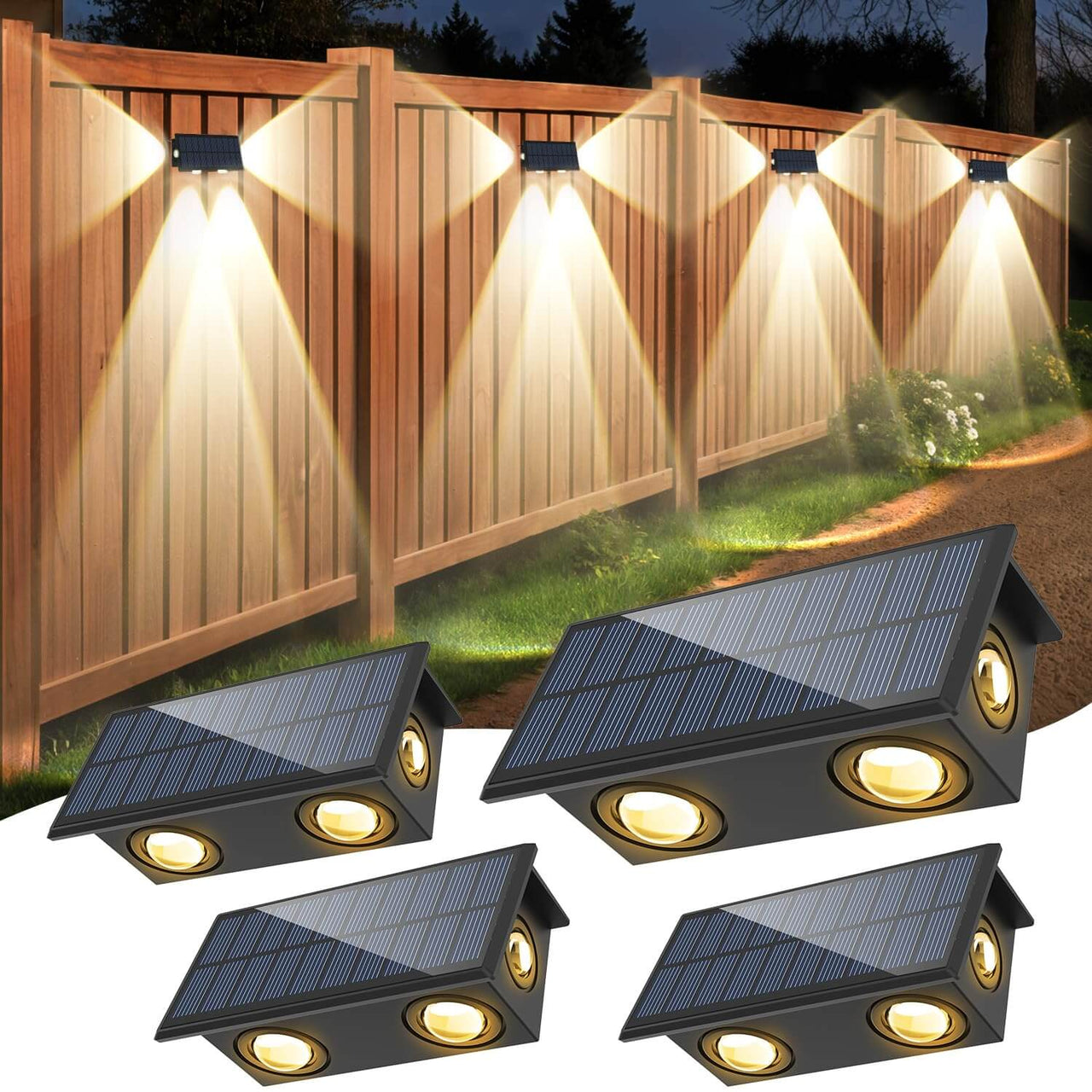 Solar Fence Lights Outdoor Fence Wall Lights