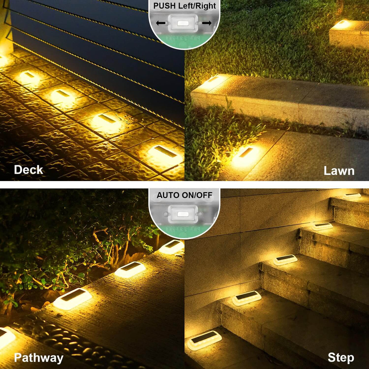 Solar Deck Light Outdoor Dock Light for Outdoor Balcony Fence Blue/Warm White