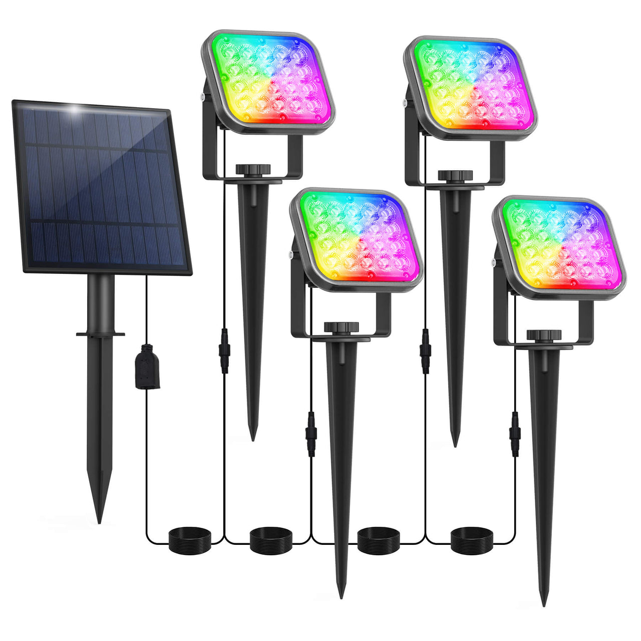 TSUN 20 LEDs Color Changing Solar Landscape Spotlights 4-in-1