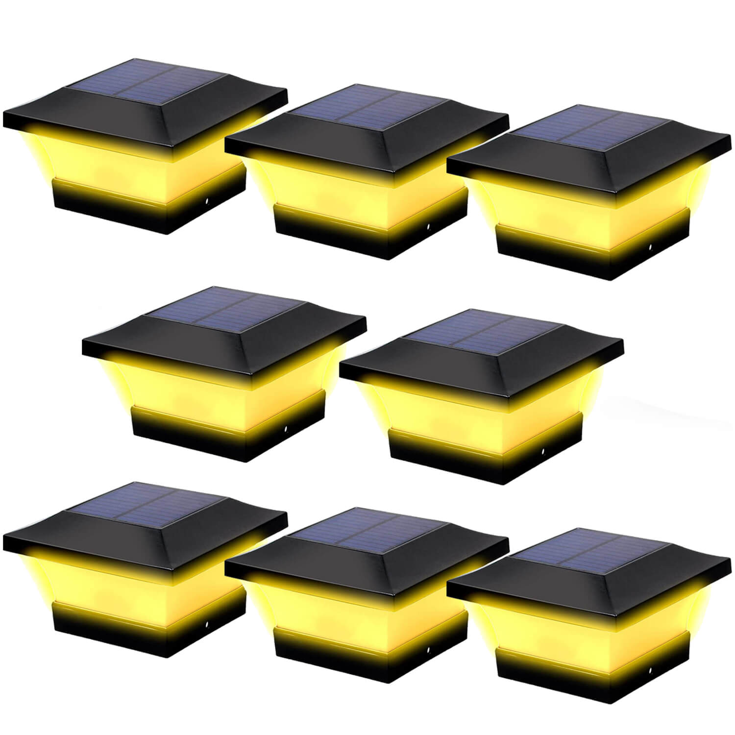 Warm White Solar Deck Post Lights 4X4 Outdoor Fence Lighting TSUN