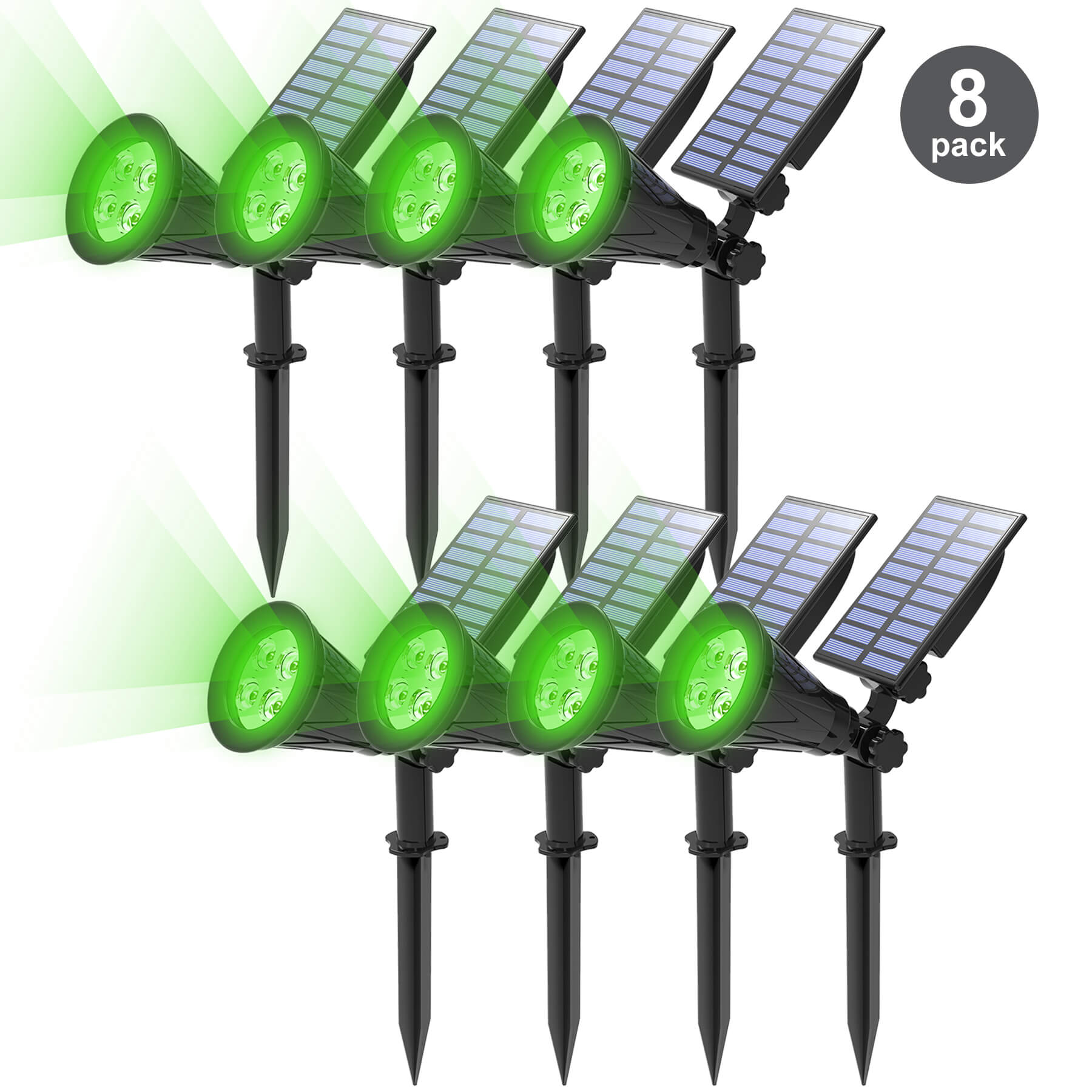 TSUN-green-4-leds-Outdoor-Solar-Spot-Lights-8-pack
