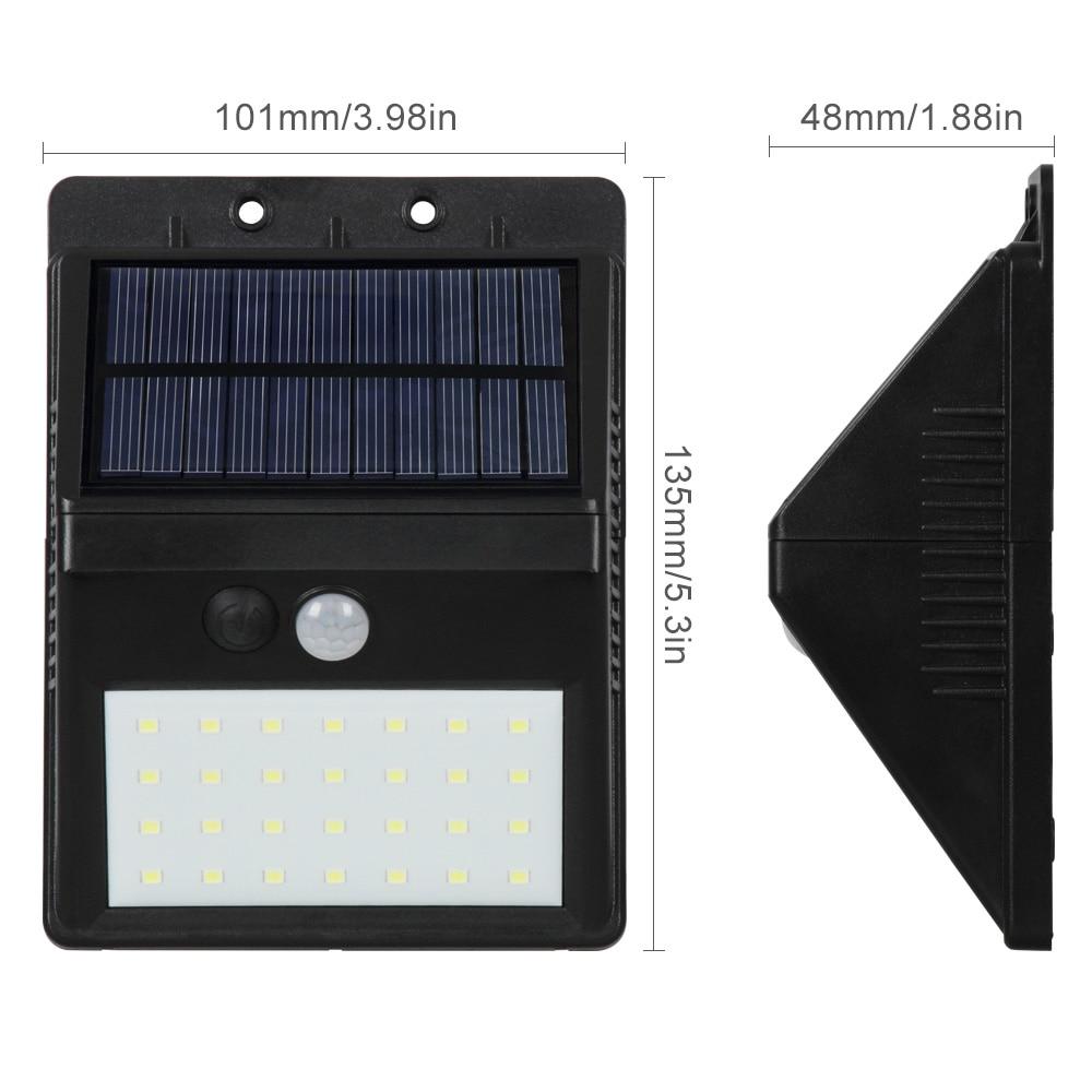 28 LEDs solar wall light size