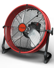12" Battery Power Floor Fan Compatible with ith AC Adapter and USB Output, Milwaukee Battery -TSUN