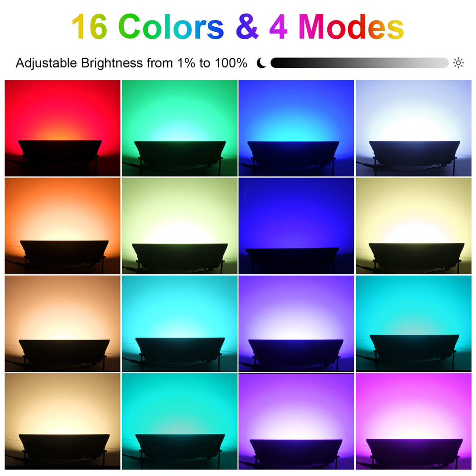 100W RGB LED Flood Light Colorful Changing Spot Light - TSUN