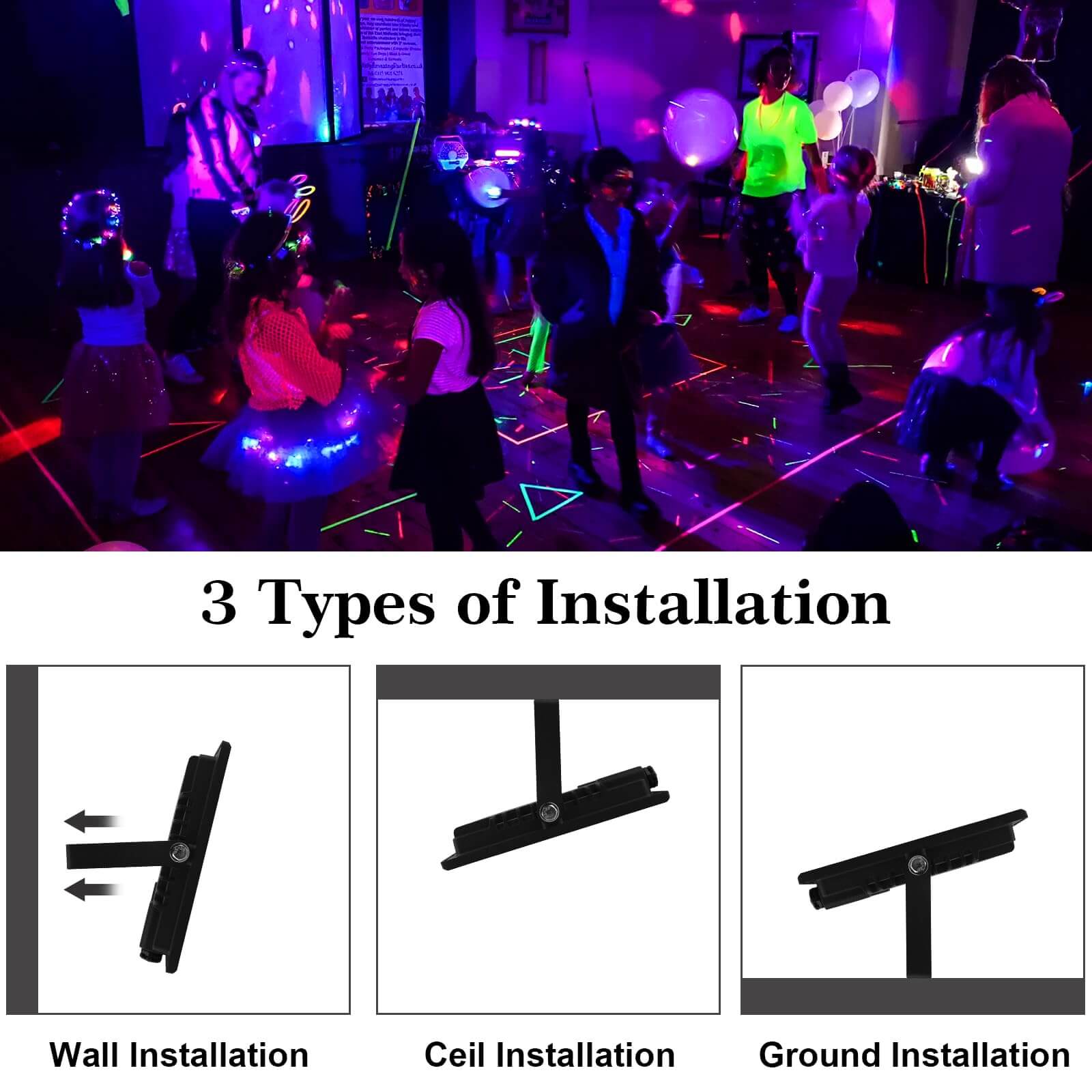 Purple flood lights discount