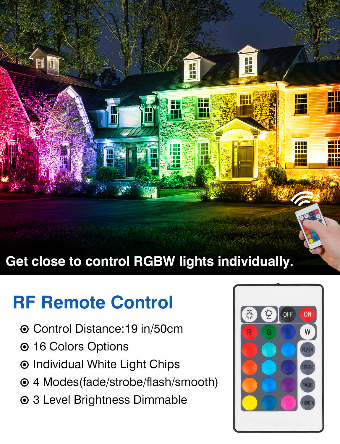 6 Pack RGB Spot Lights Color Changing Landscape LED Lighting | TSUN