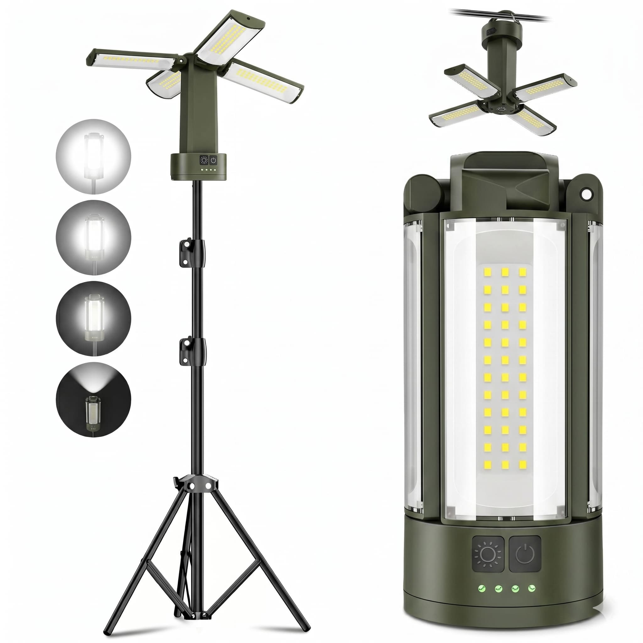 Led Rail 4100 4 LED Lamp Heads Rechargeable Camping Light with Stand 4100 Lumens Por