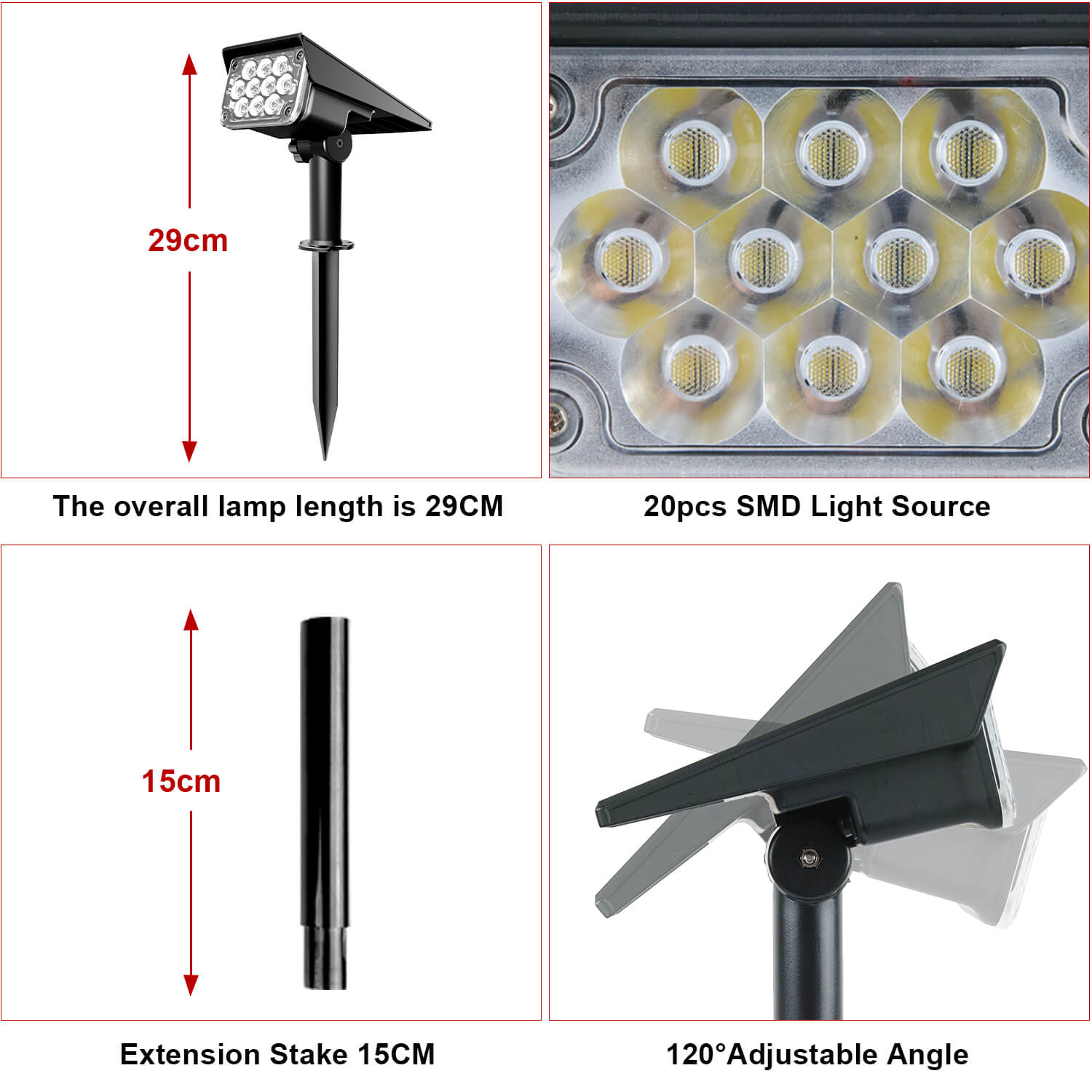 RGB Solar Landscape Spotlights Waterproof