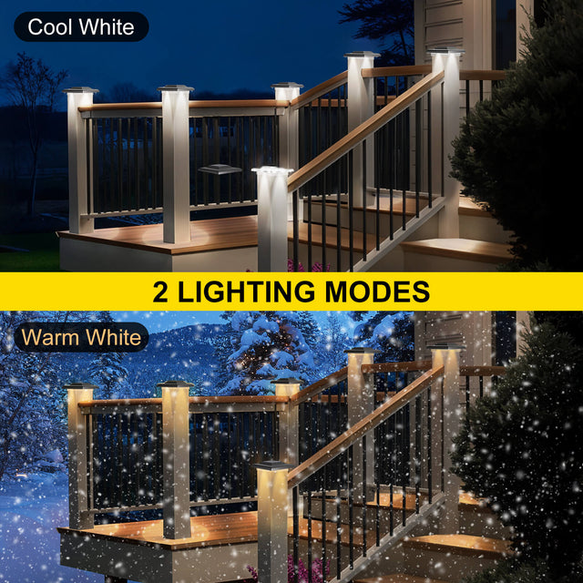Post Off Light Solar Post Lights for 4x4 Decks, Patios & Fences - Waterproof, Auto On ...
