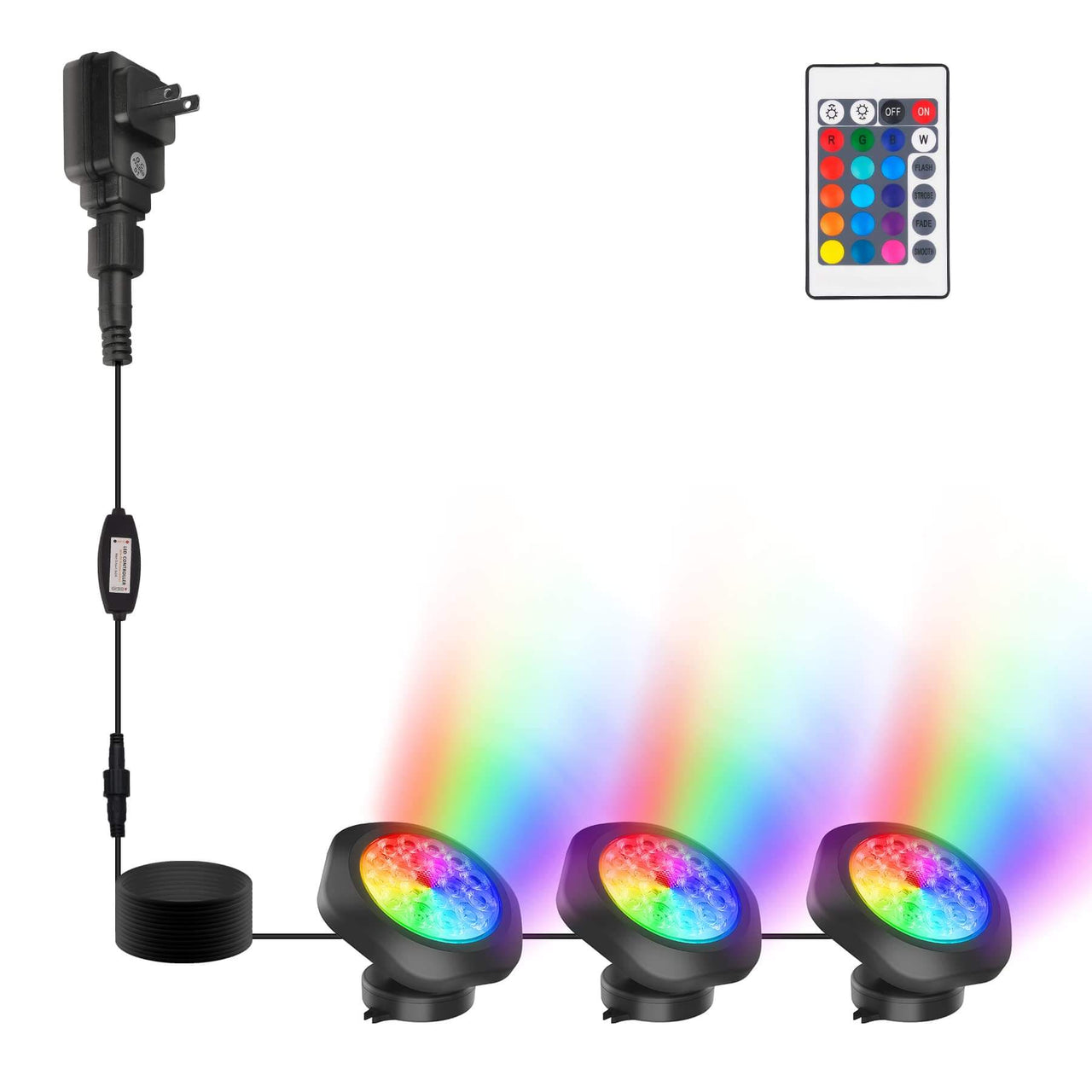 3 in 1 RGB LED Pond Lights Waterproof with RC