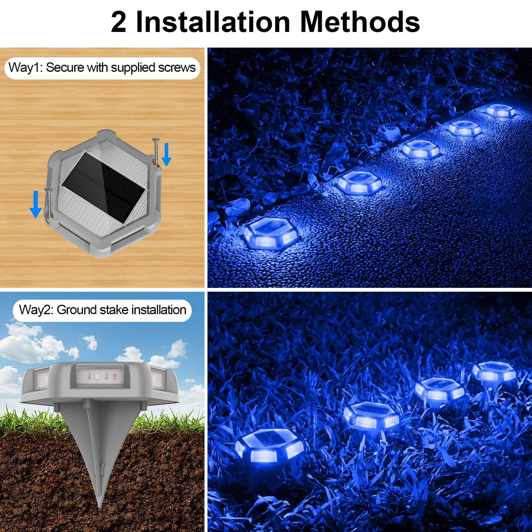Blue driveway lights cheap