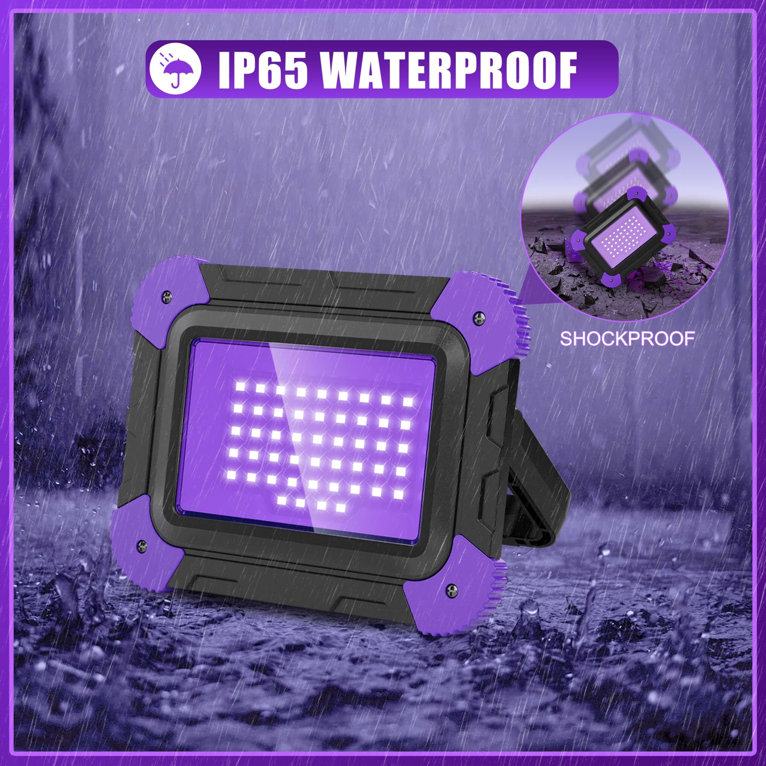 Battery Operated Black Light for Glow Parties & Halloween - TSUN