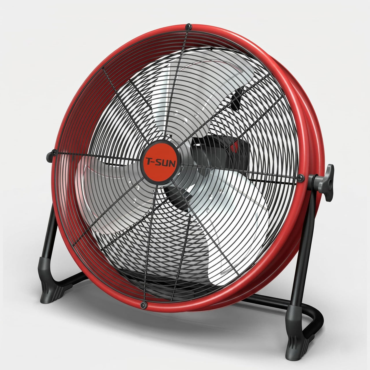 16" Battery Power Floor Fan Compatible with with AC Adapter and USB Output, Milwaukee Battery