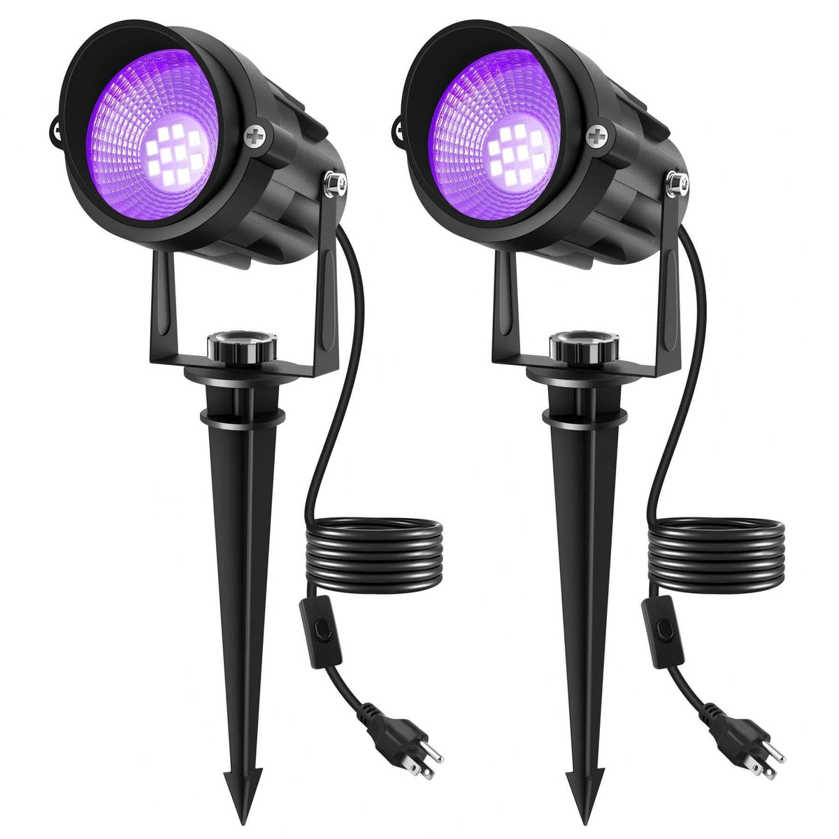 Halloween Black Light Outdoor Spotlight IP65 Waterproof LED Purple Landscape Light 400-405nm for Halloween Glow Party