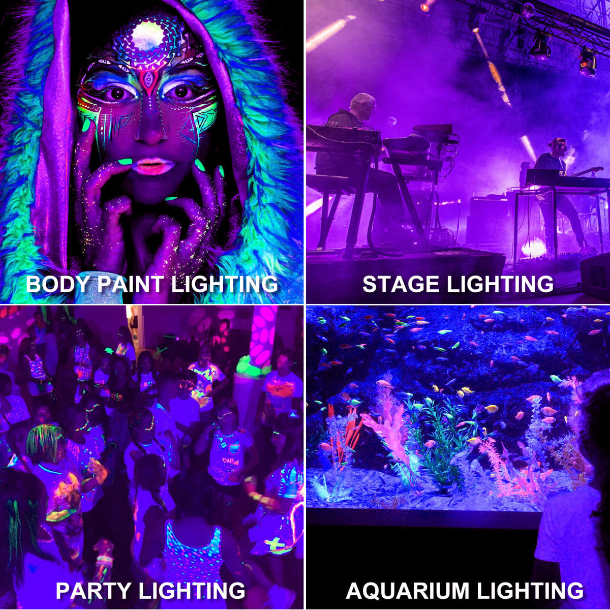 Halloween Black Light Outdoor Spotlight IP65 Waterproof LED Purple Landscape Light 400-405nm for Halloween Glow Party