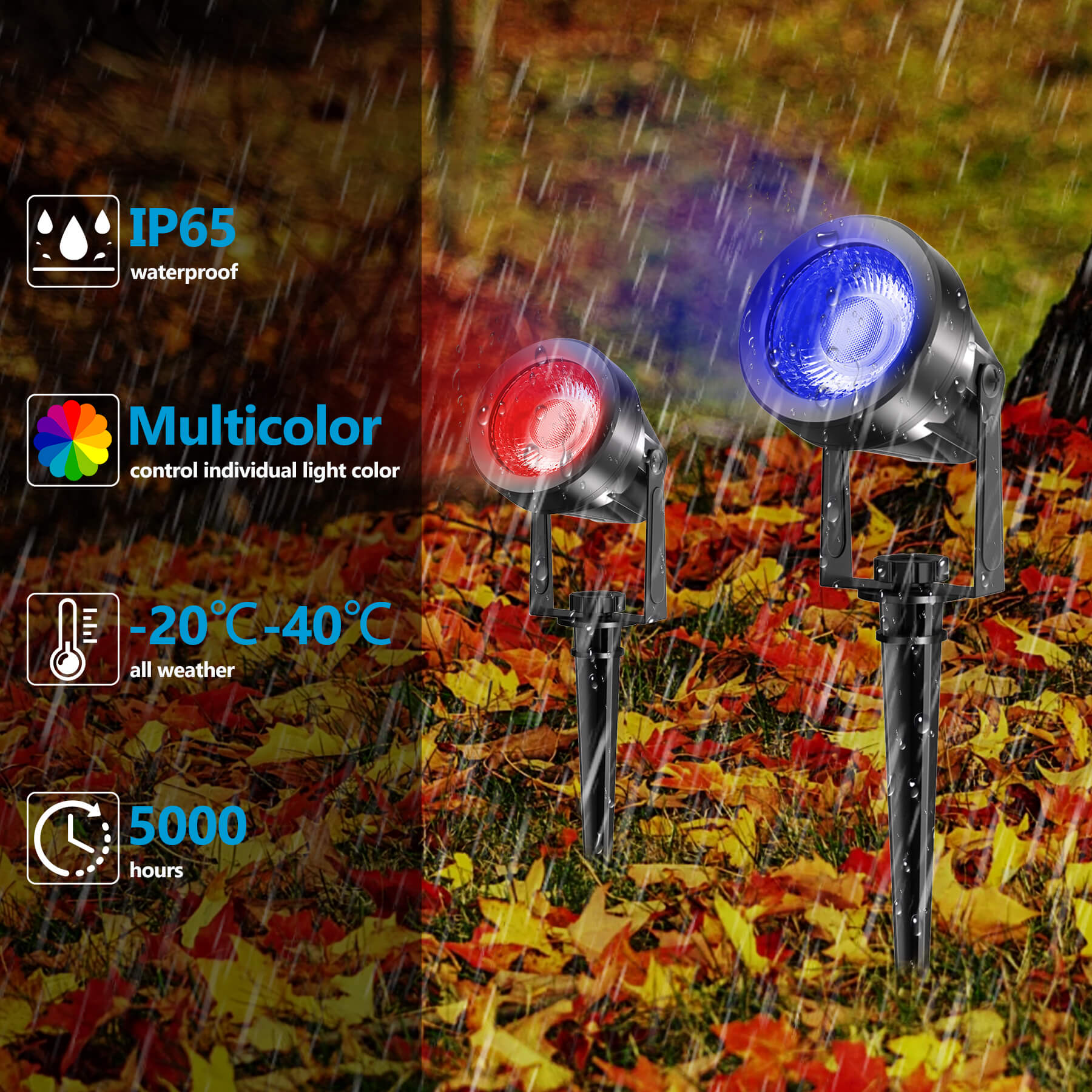 Multicolor landscape lighting on sale