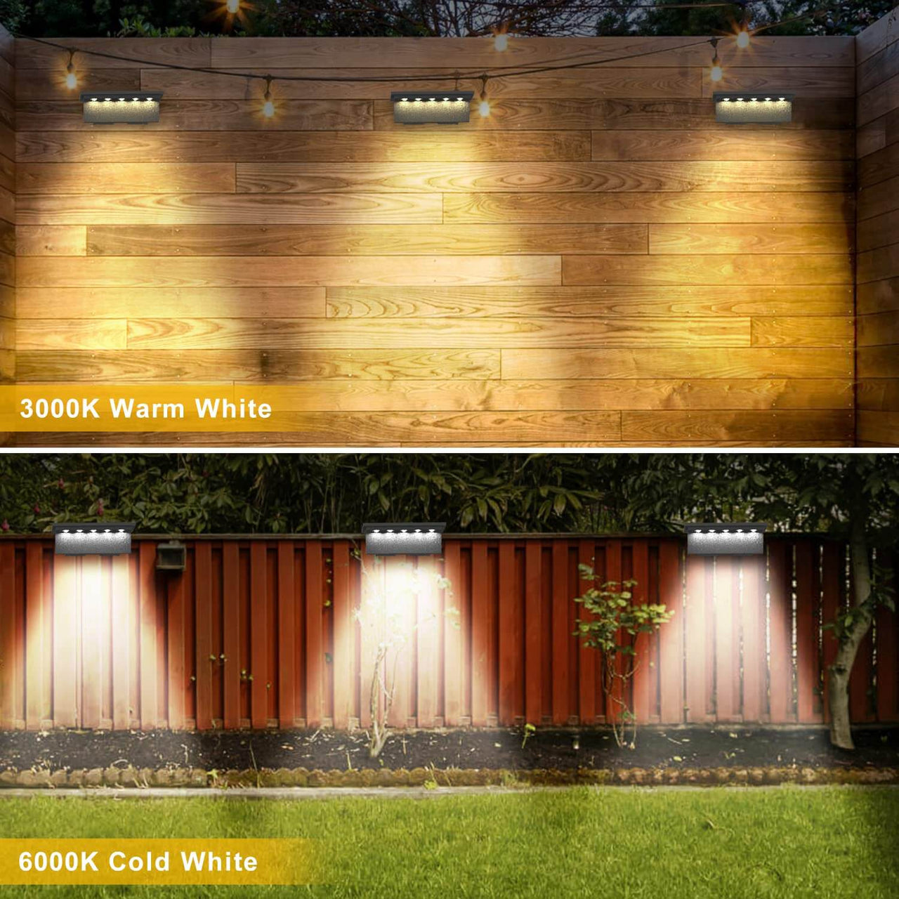 Solar Fence Lights Outdoor Deck Lights Warm White Waterproof | Step Lights
