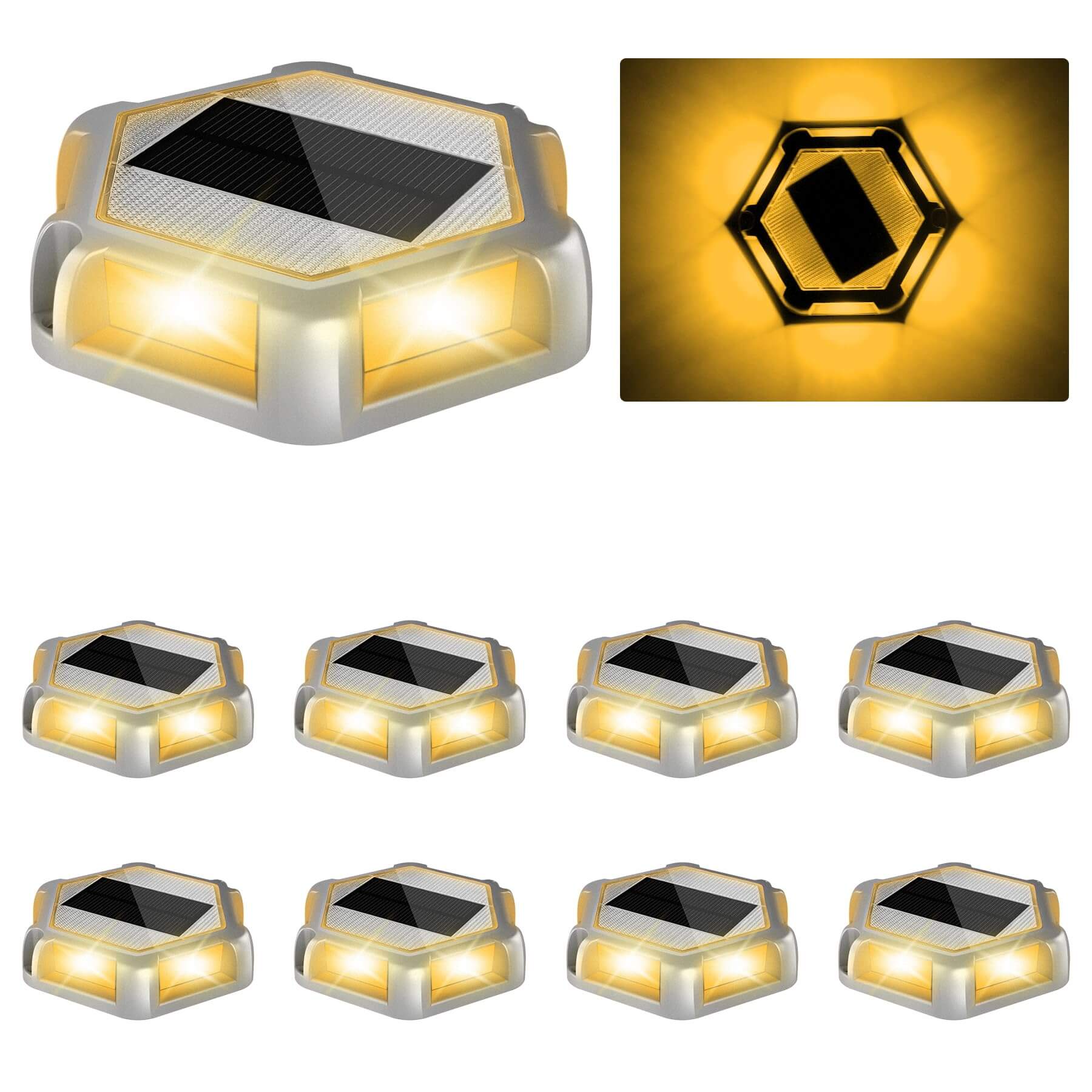 Solar Dock Deck Lighting Lake Lite Solar Dock Dots With Green LED''s,