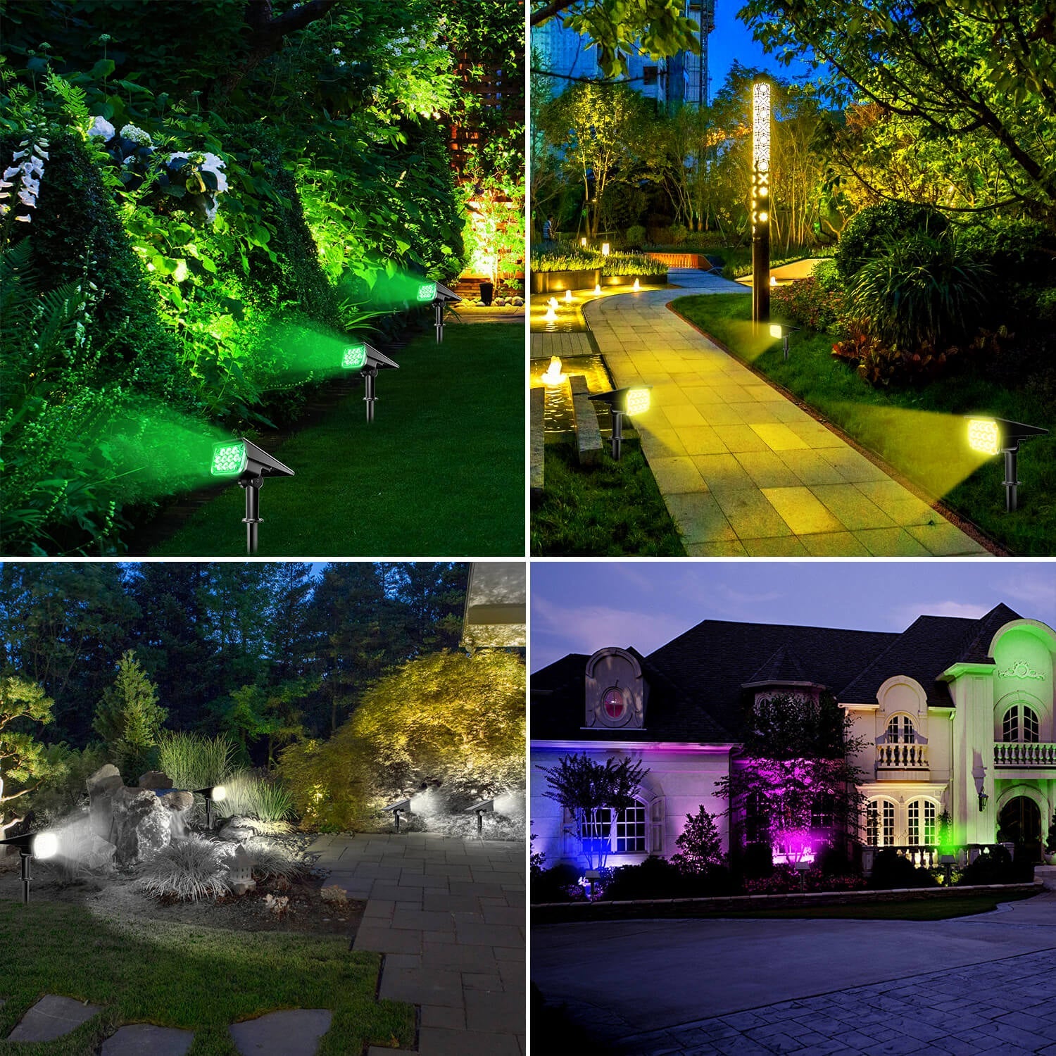 RGB Solar Landscape Spotlights Waterproof
