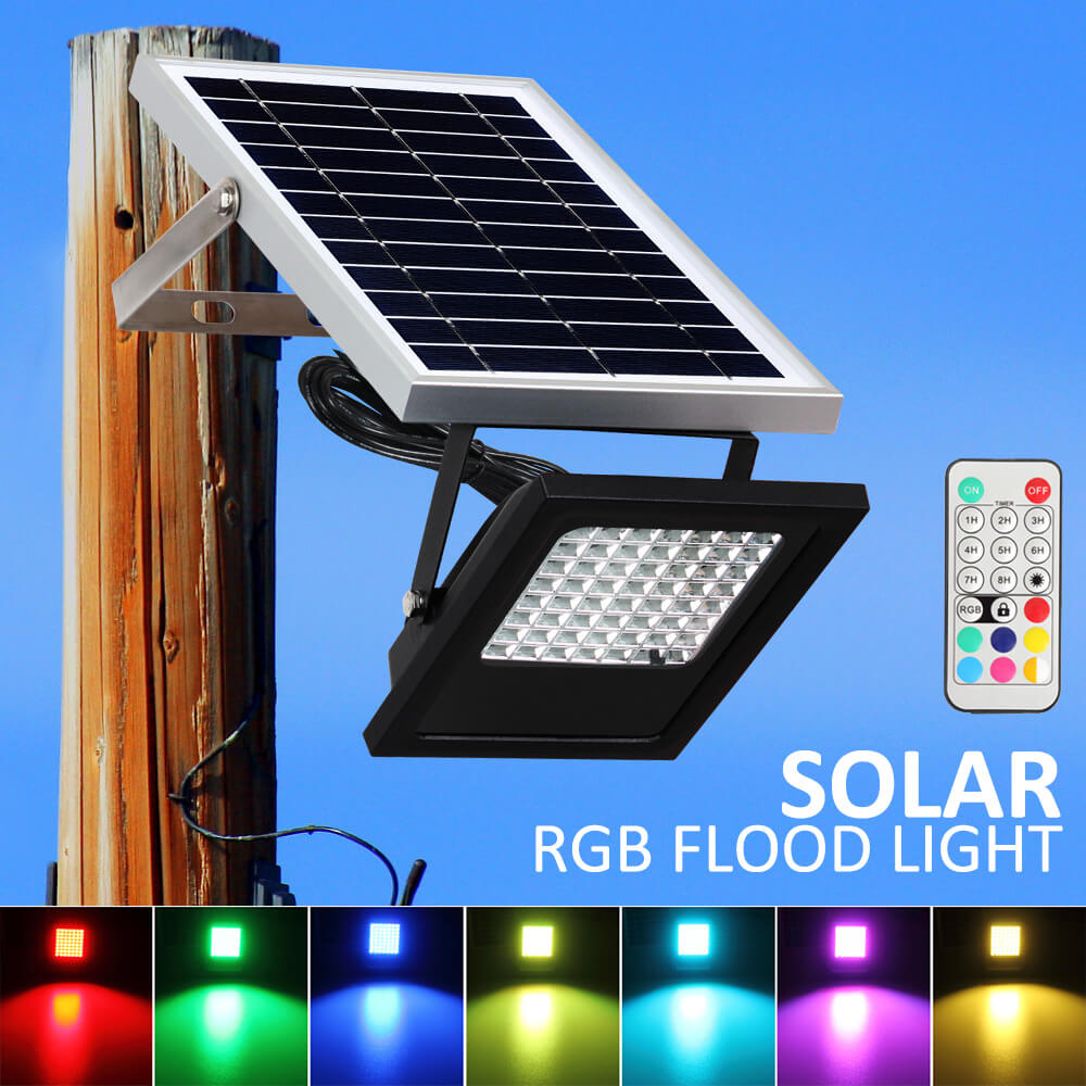 Wireless solar rgb outdoor flood lights