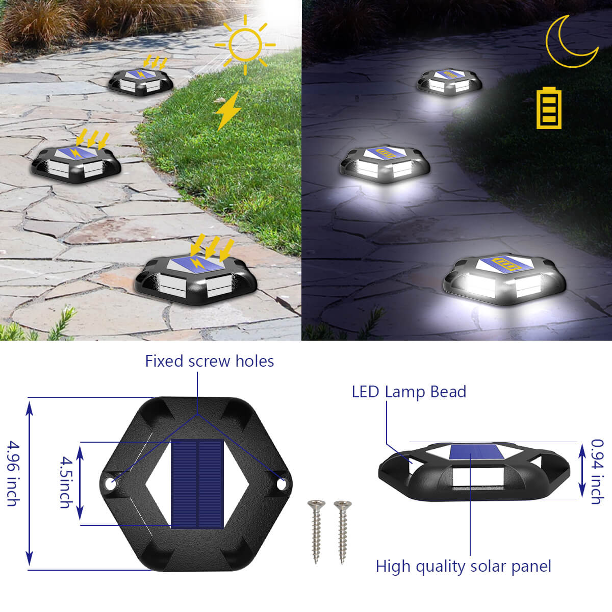 Solar Deck Lights size