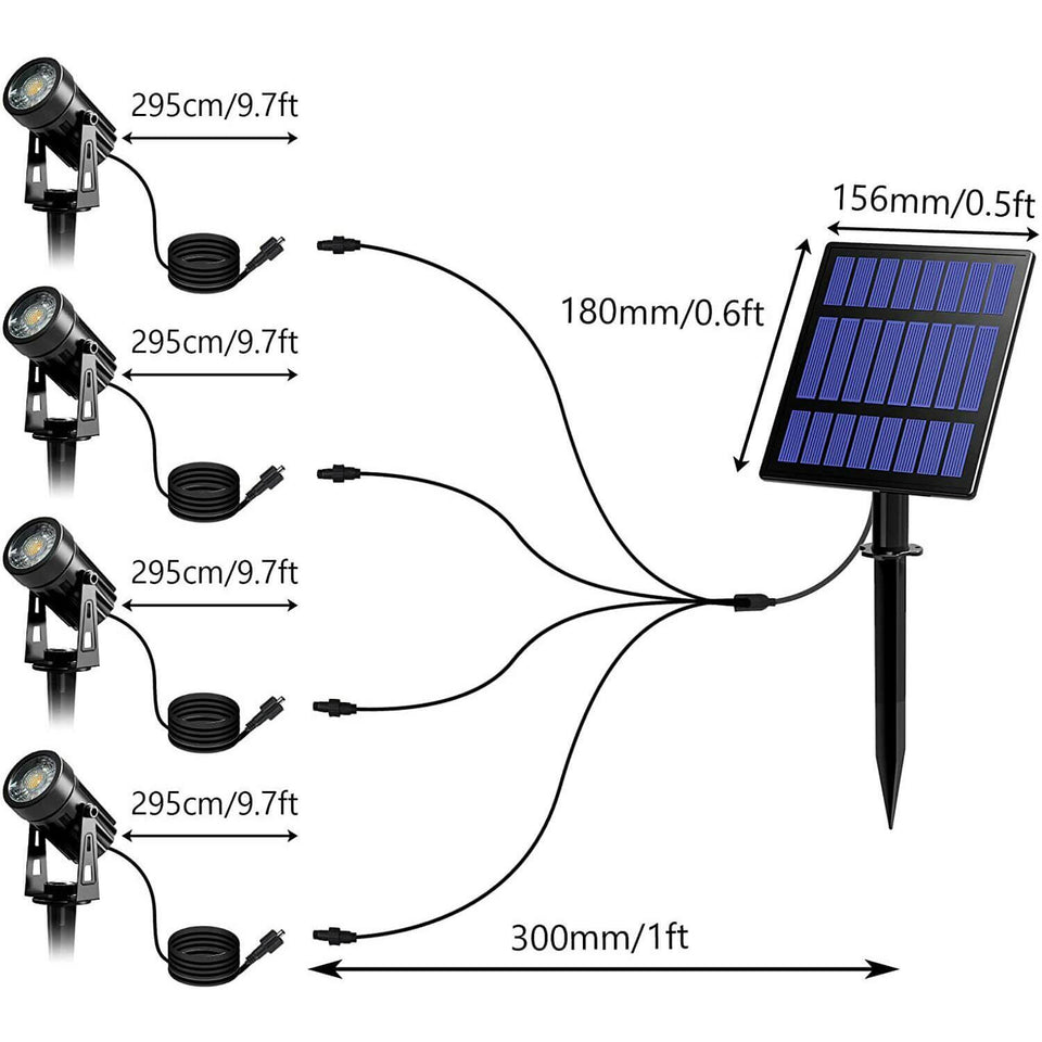 Solar Spot Lights For Trees Color Changing TSUN Lighting