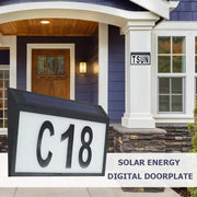 Solar Lighted House Numbers Sign Plaque