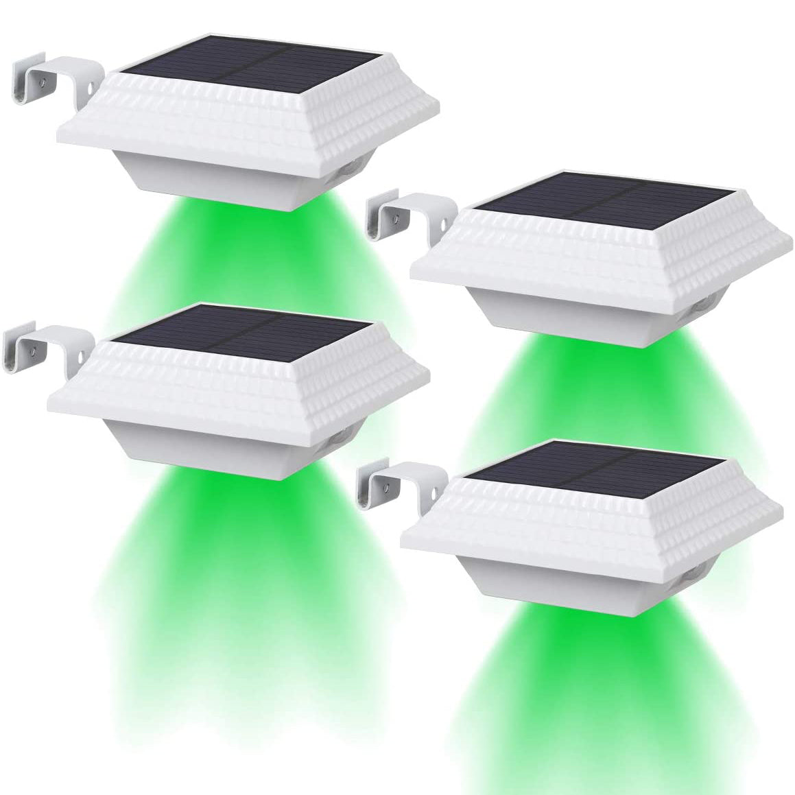 4-Pack Green Solar Powered Gutter Led Lights