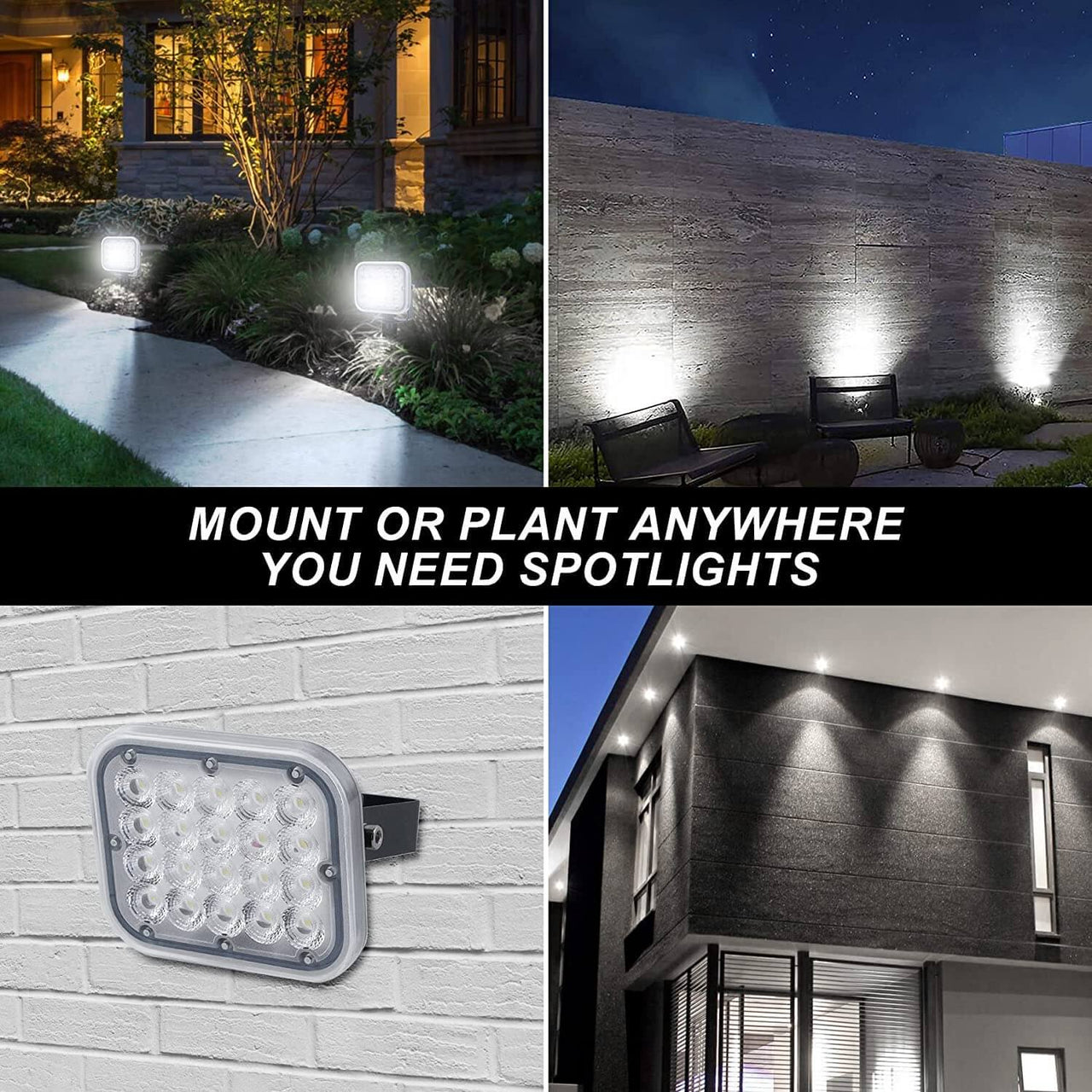 TSUN 20 LEDs 2-in-1 Solar Landscape Spotlights White