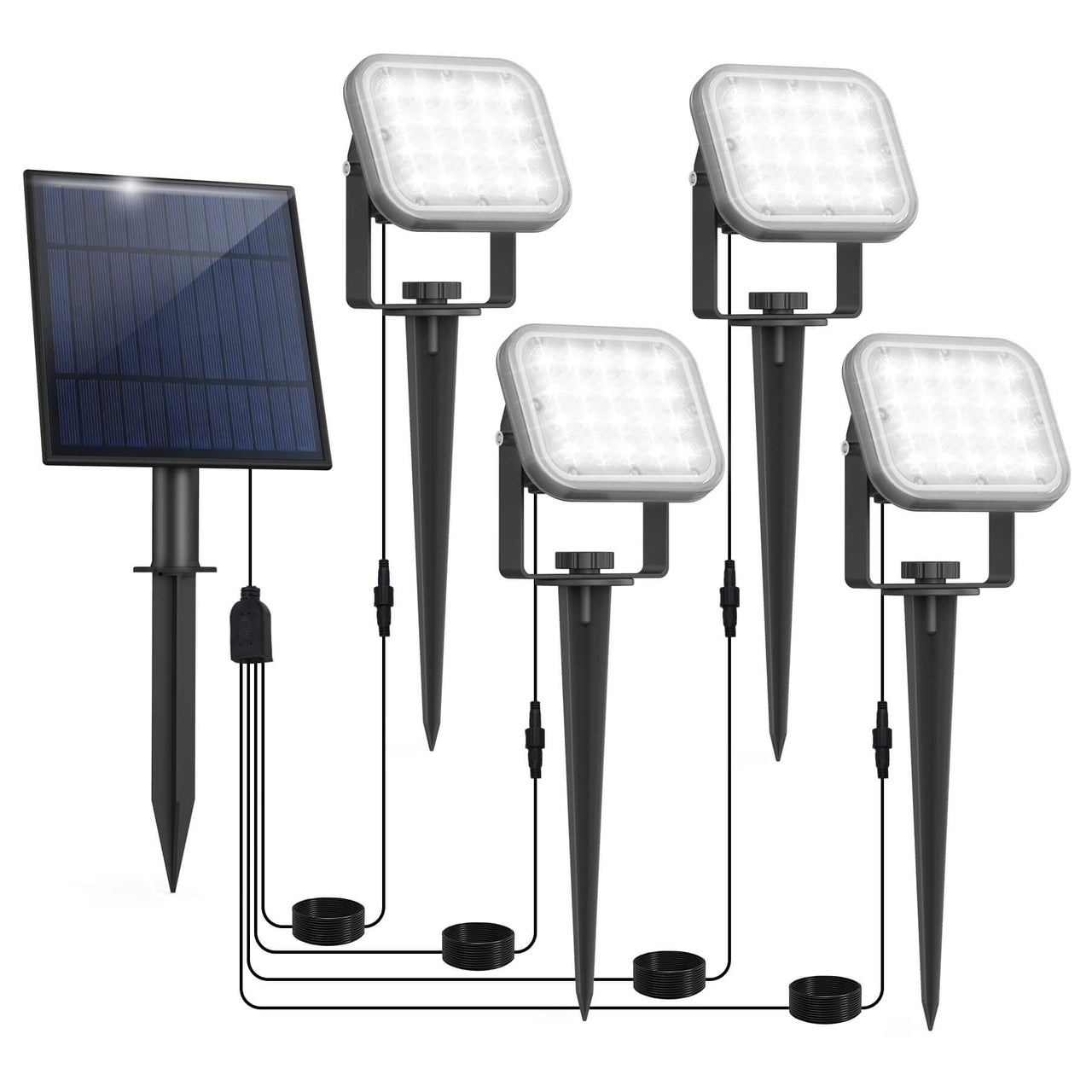 TSUN 20 LEDs 4-in-1 Solar Landscape Spotlights White