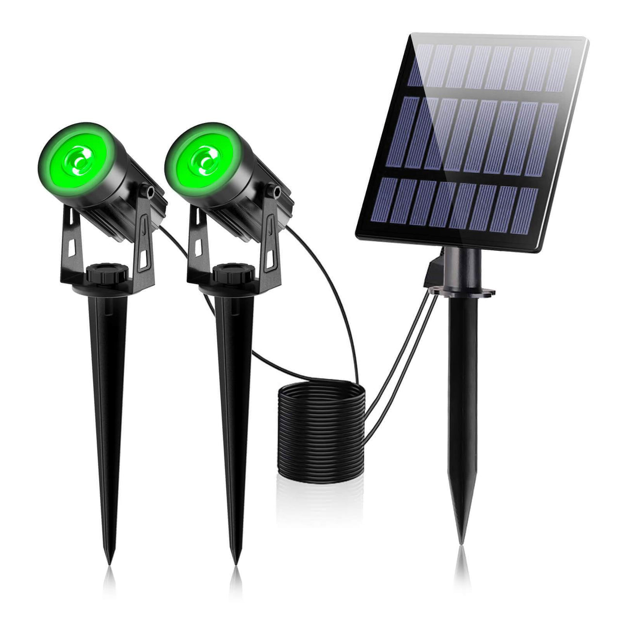 Green solar spot lights with separate solar panel