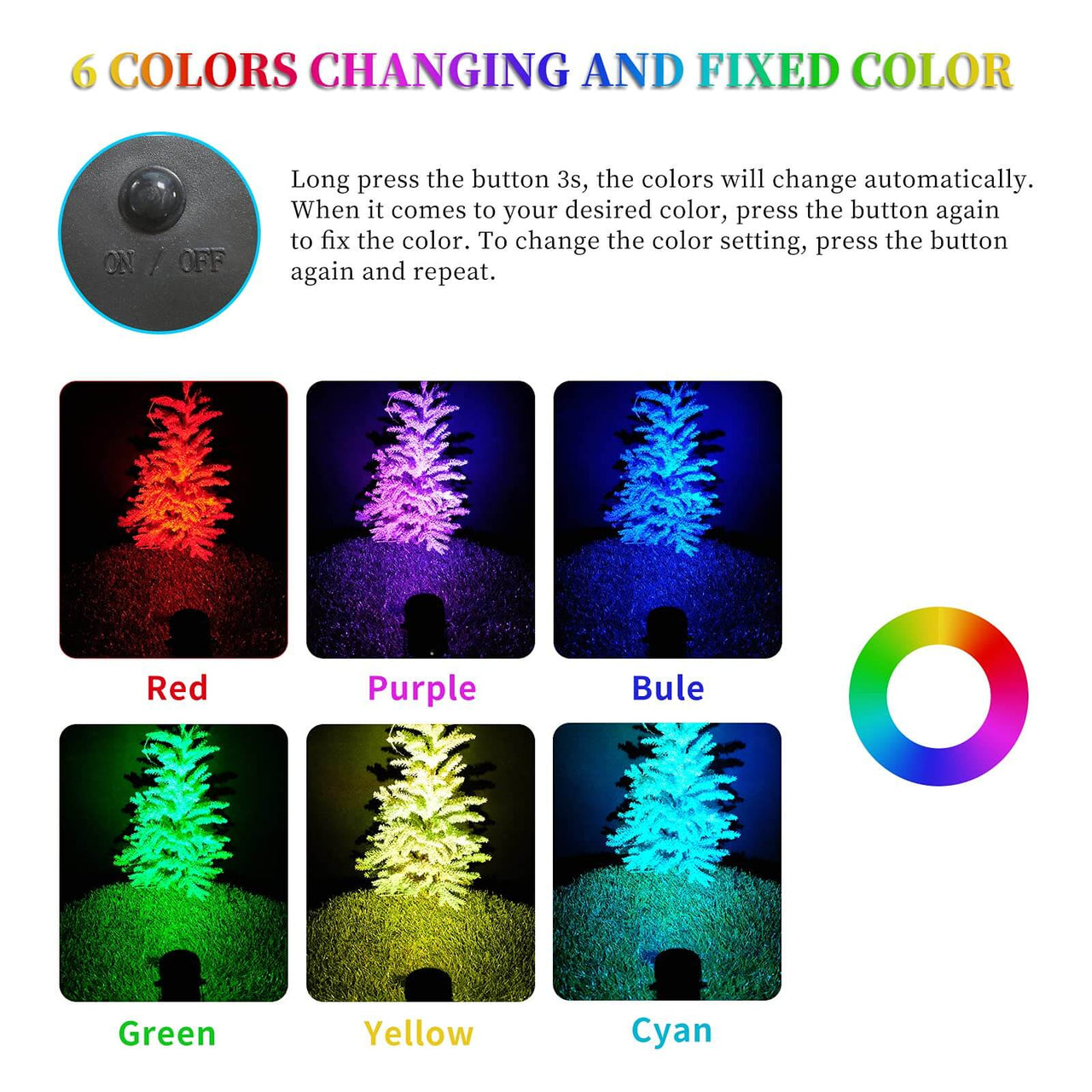 2 in 1 Color Changing Solar Landscape Lights