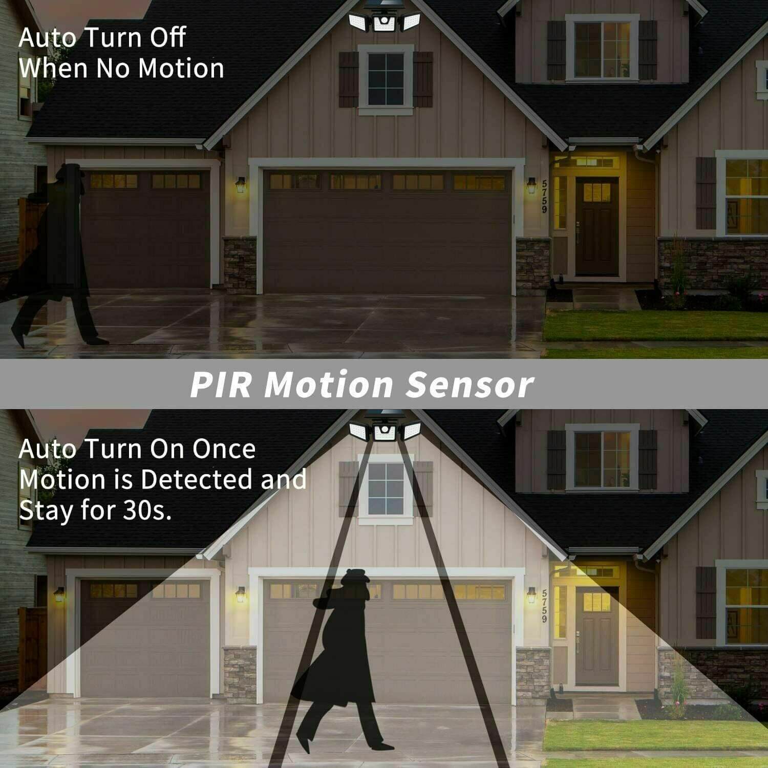 PIR Motion Sensor Solar Security Lights