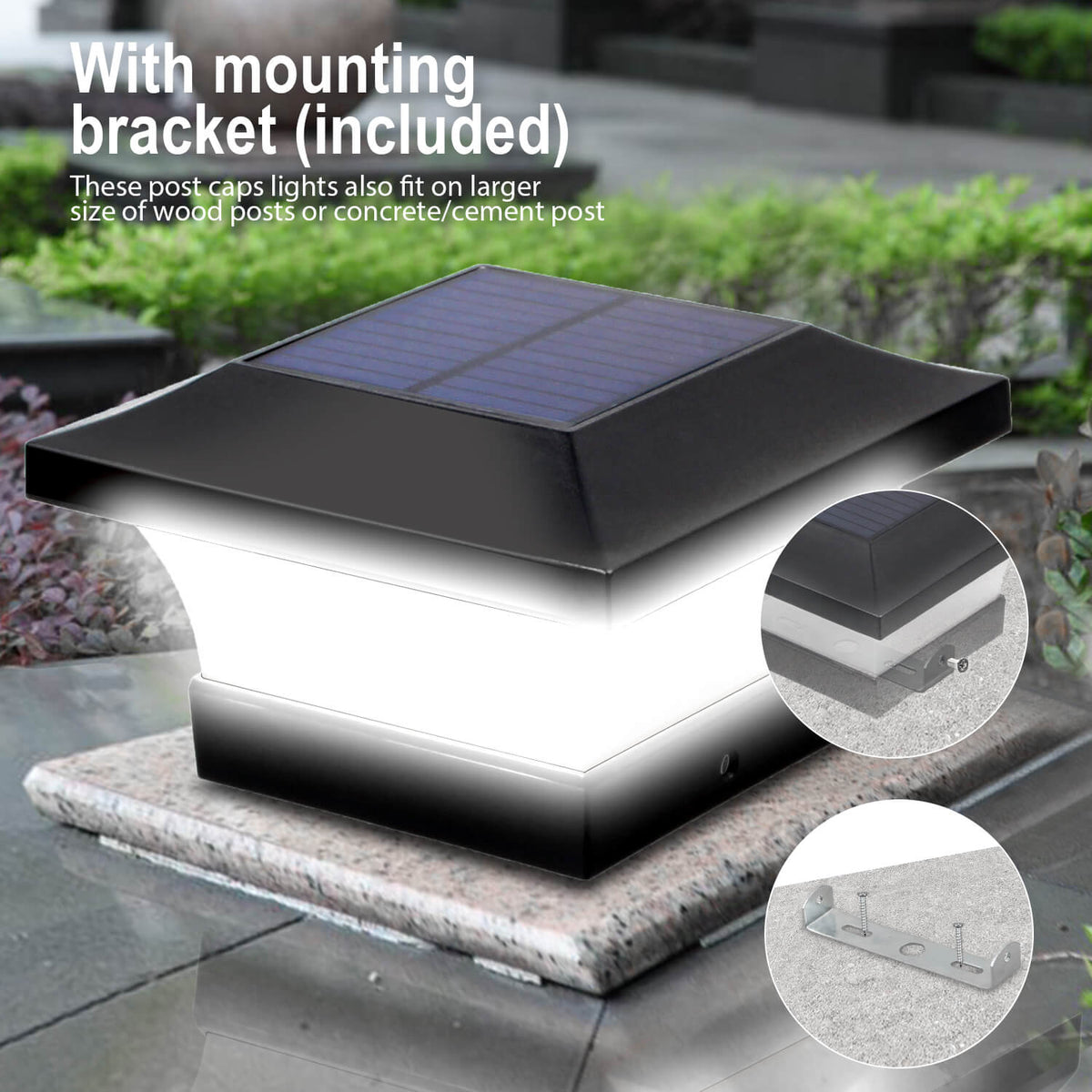 Solar Post Lights 4X4 | Solar Lights For Deck Post | TSUN