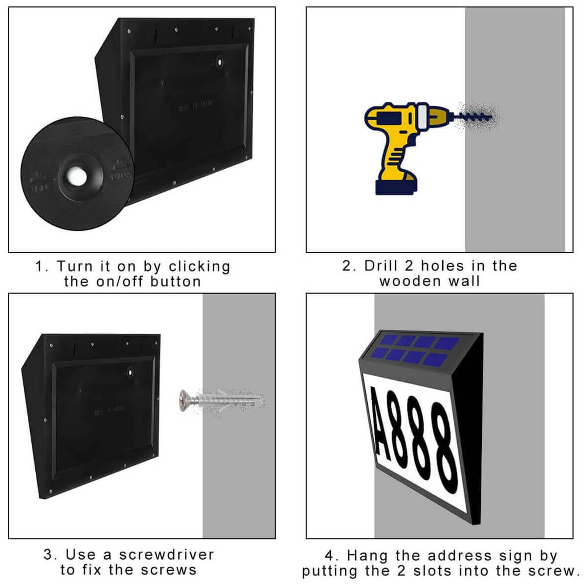 Solar House Number Light | Home Plaque Address Sign Light|TSUN
