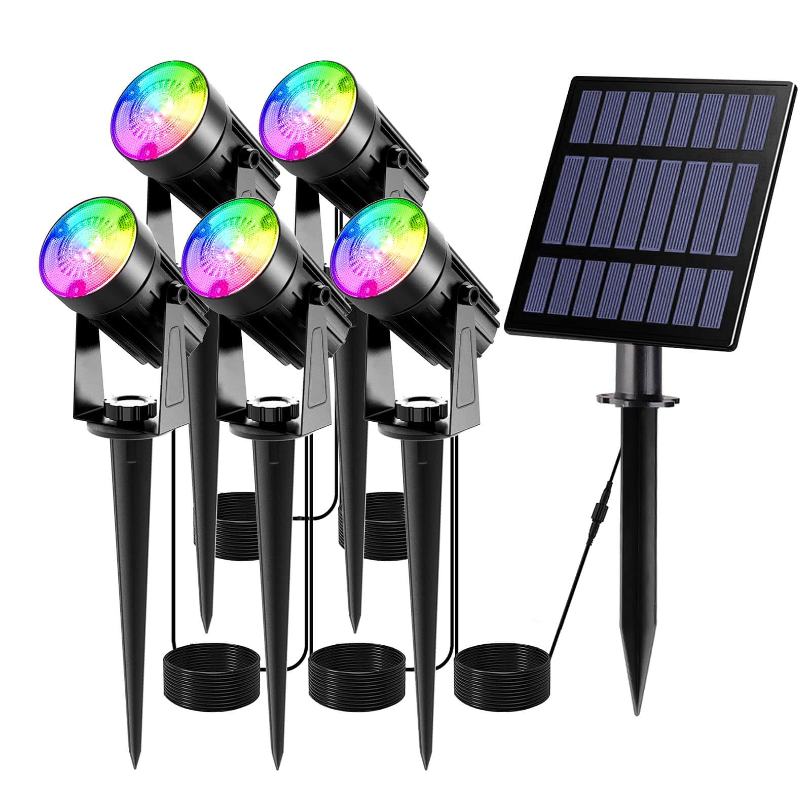 5 in 1 Solar Landscape Spotlights | Color Chaning