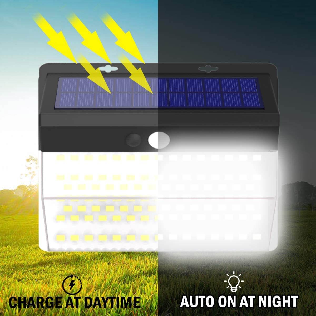 Charge at daytime, auto on at night