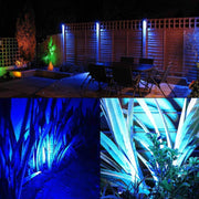 Blue solar spot lights with separate solar panel