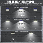 Three lighting modes (sensor mode, dim light mode, medium mode)