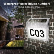 Waterproof solar house numbers can hold up to rain and snow