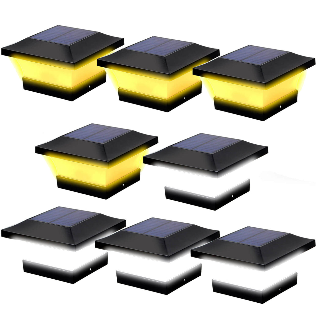 TSUN 4x4 inch Solar Post Caps Lights Two-Color Switch