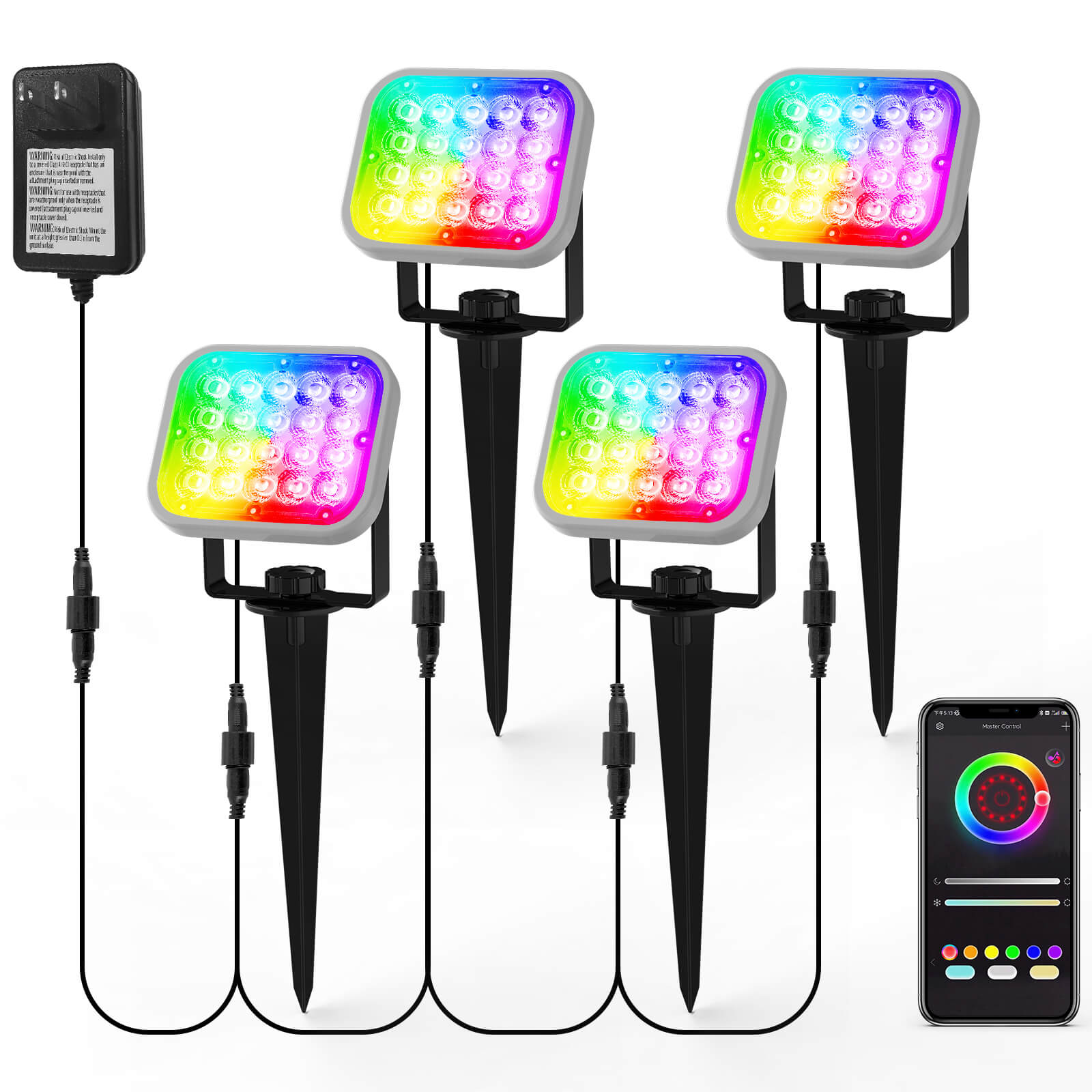Color Changing LED Landscape Lights us plug