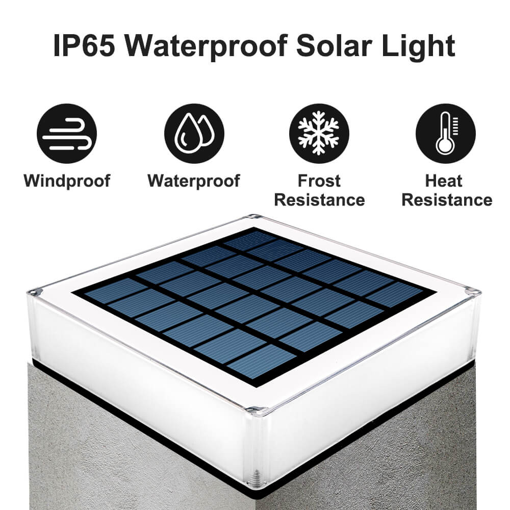 5X5 Solar Deck Post Caps Lights | Solar Lights for Fence | TSUN