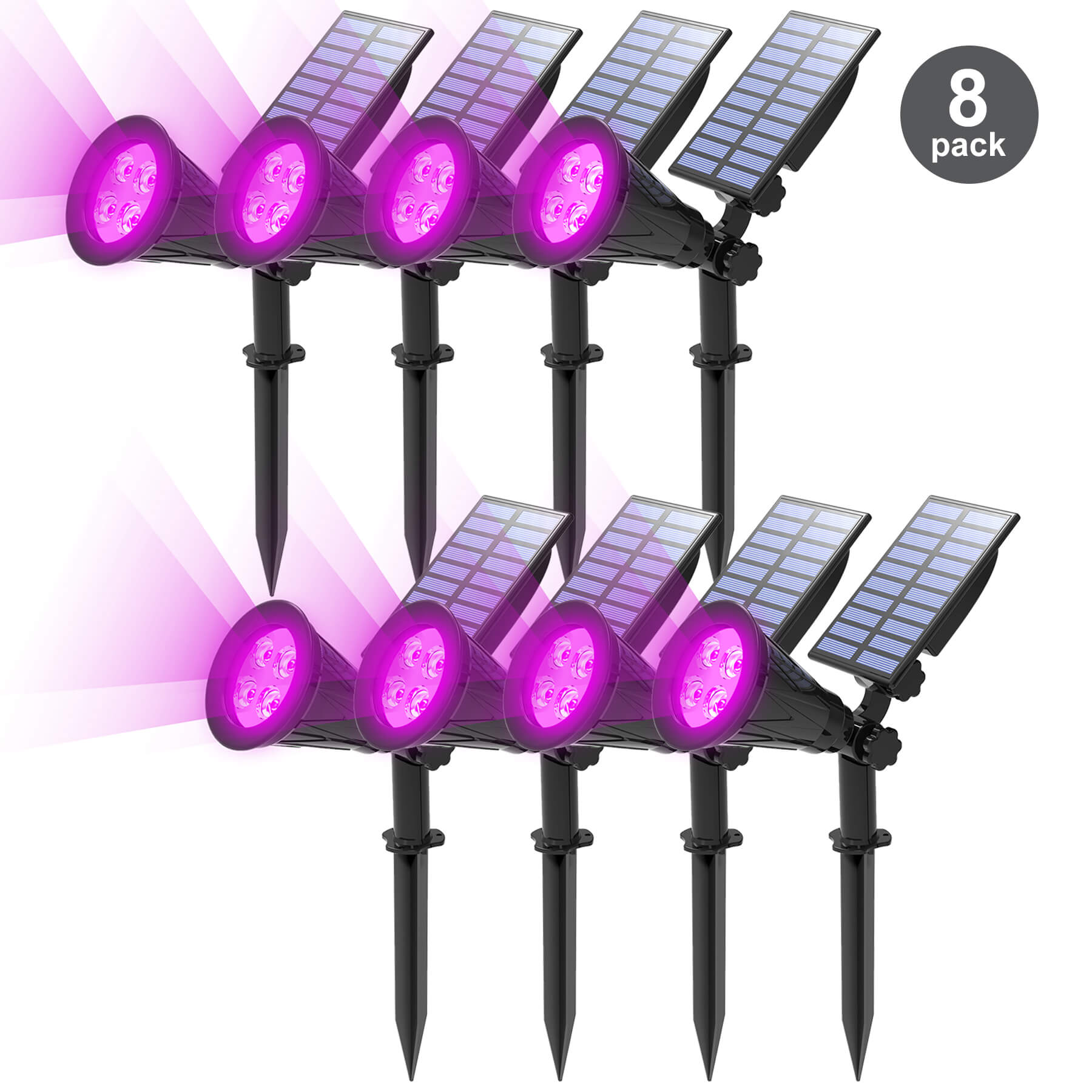 TSUN-purple-4-leds-Outdoor-Solar-Spot-Lights-8-pack