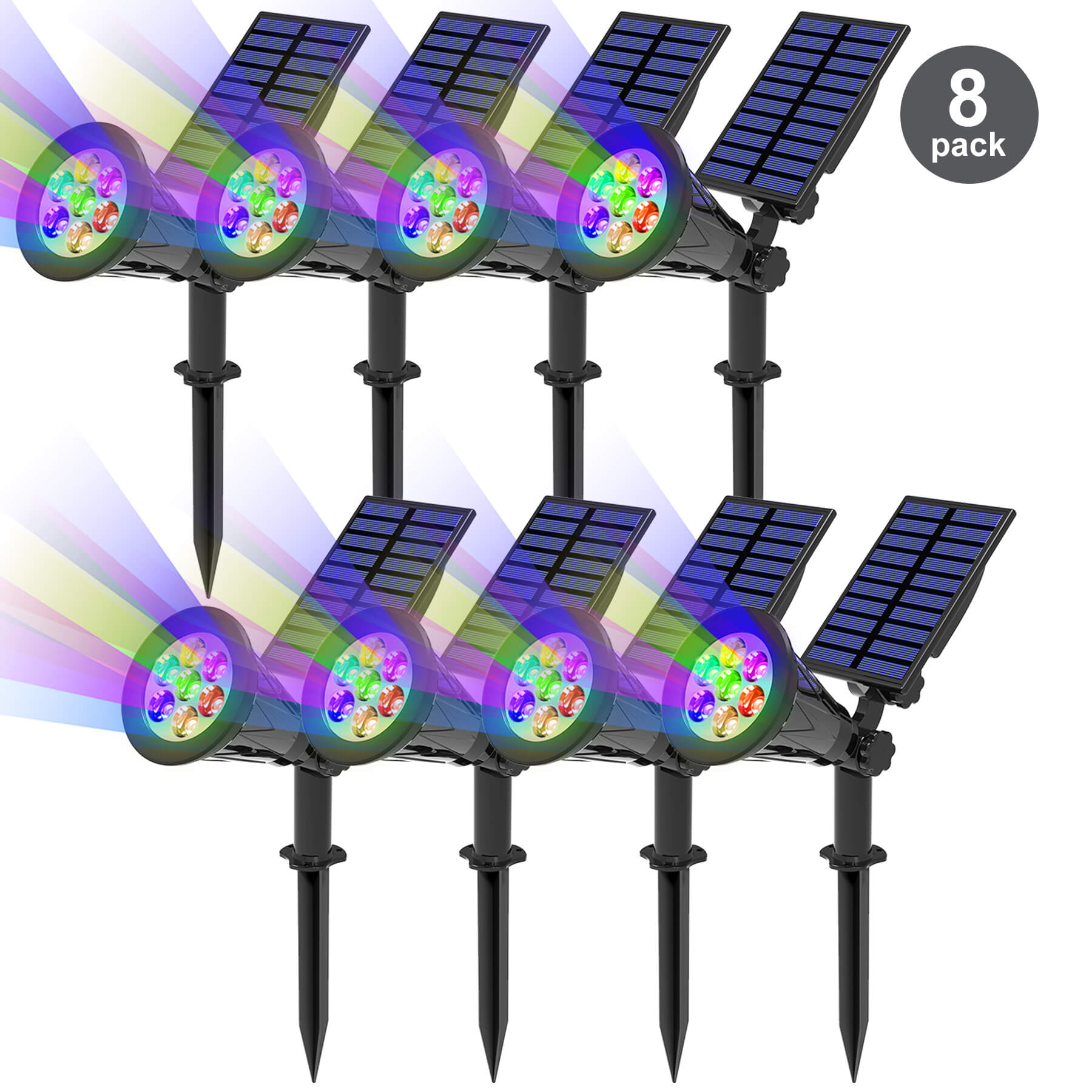 TSUN Outdoor Solar Spot Lights | Multicolor Pathway Lights