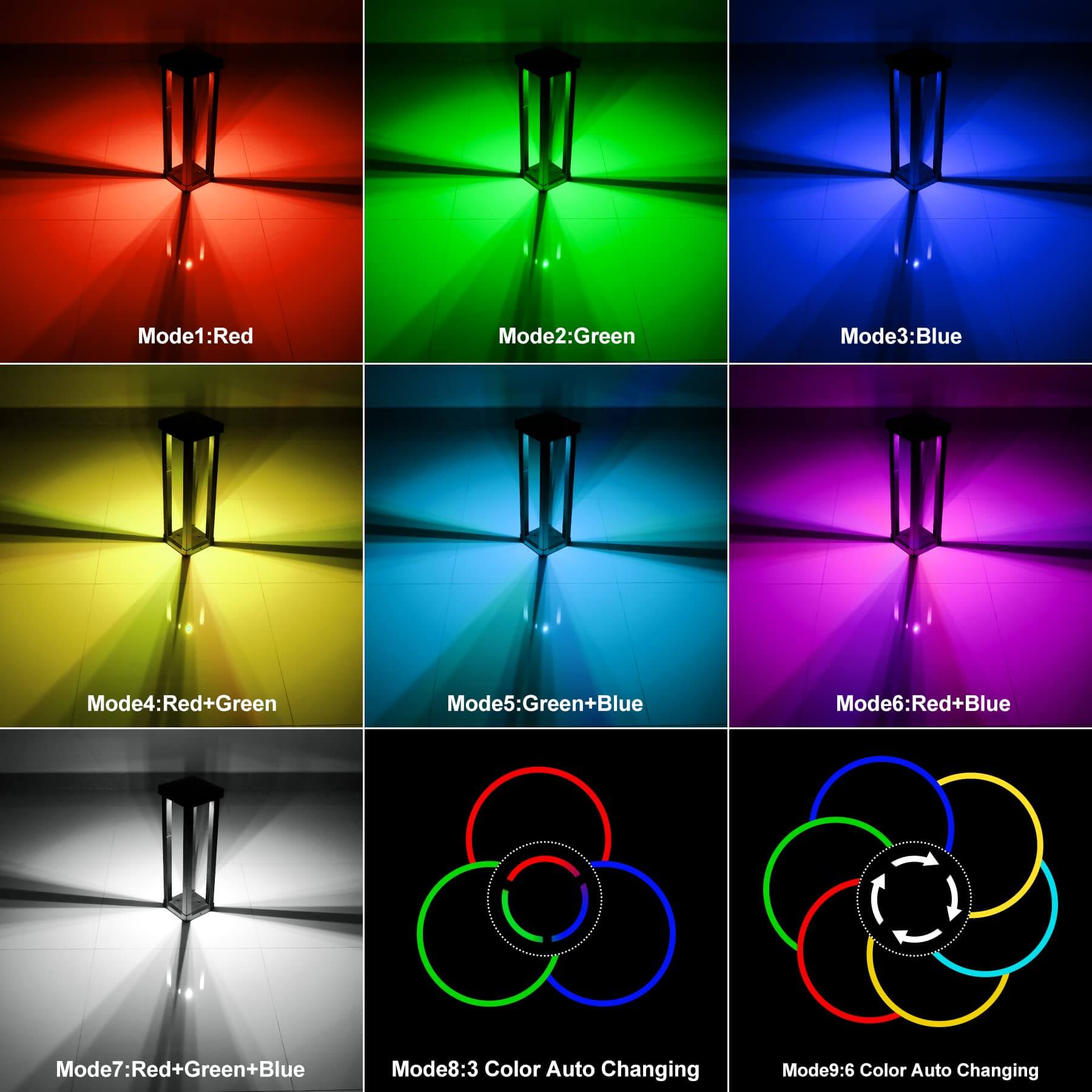 Outdoor Patio Floor Lamp | Color Changing Solar Lanterns T-SUN