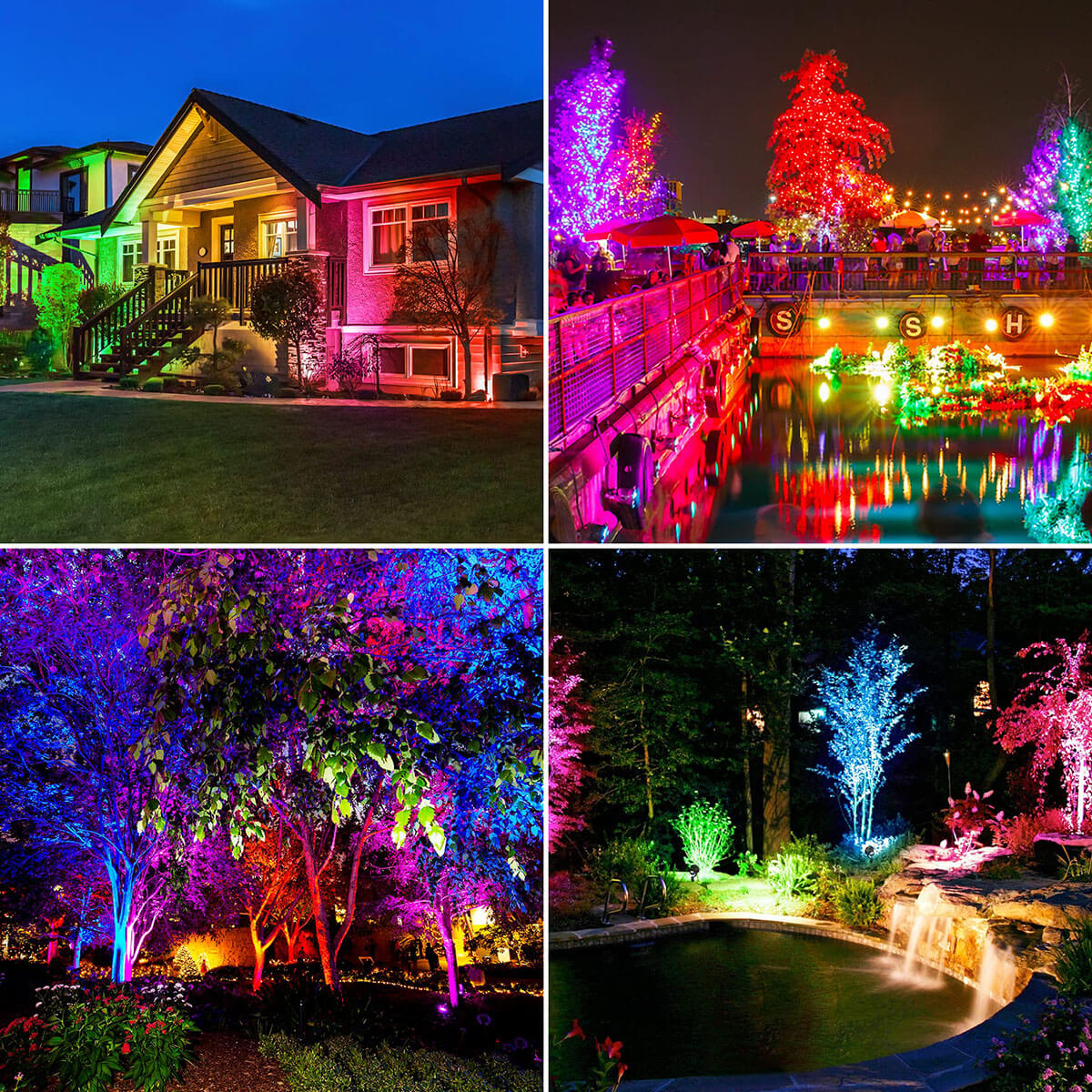 T SUN Lighting Tsun 6 in 1 Color Changing Solar Landscape Spotlights