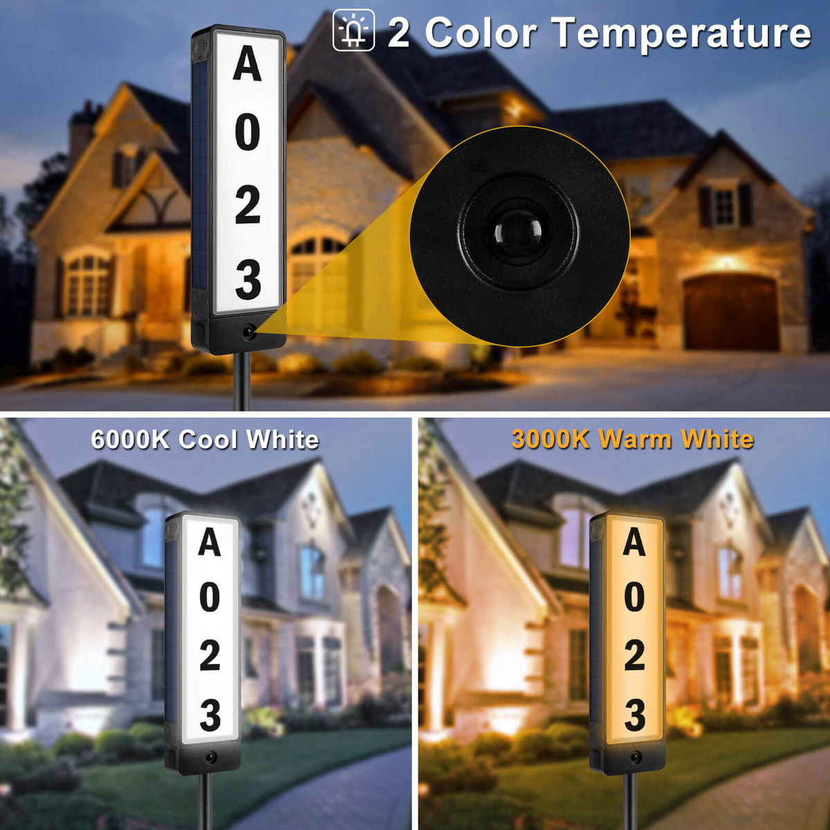 Solar Light Numbers Solar House Number Lights | Address Sign for Yard