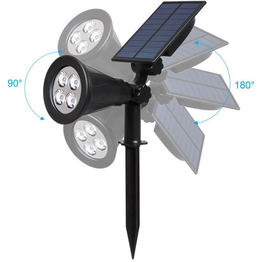 Solar spotlight can be flexibly illuminated